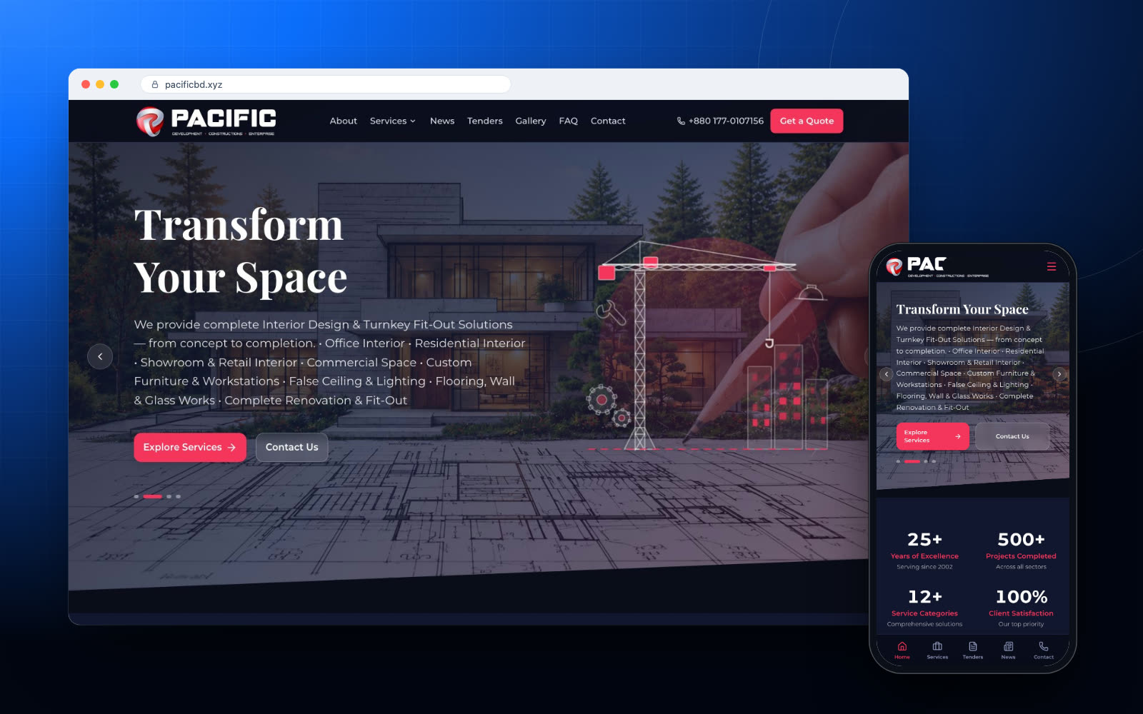 Corporate Website for a Multi-Sector Construction and Supply Group